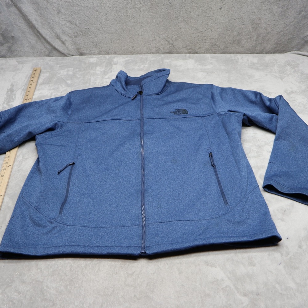 North Face Canyonwall Jacket Men XL Blue Fleece WindWall Full Zip Outdoor Hiking